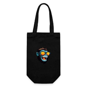 Affe Kopf Porträt Cool - Geschenkbeutel für Flaschen - Schwarz - Vorne
