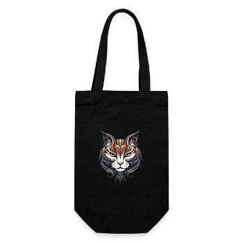 Cat Portrait Head - Gift Bag for Bottles - black - Front