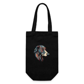 Portrait de chien lévrier - Sac à bouteille - noir - Devant