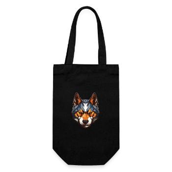 Akita Hund Portrait - Geschenkbeutel für Flaschen - Schwarz - Vorne