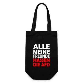 All my friends hate the AfD - Gift Bag for Bottles - black - Front