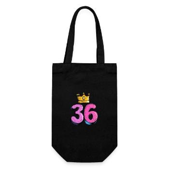 36 Number Jersey Crown - Gift Bag for Bottles - black - Front