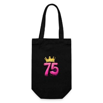 75 Number Jersey Crown - Gift Bag for Bottles - black - Front