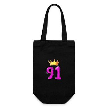 91 Number Jersey Crown - Gift Bag for Bottles - black - Front