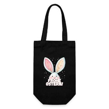 Frohe Ostern! Niedlicher Osterhase - Geschenkbeutel für Flaschen - Schwarz - Vorne