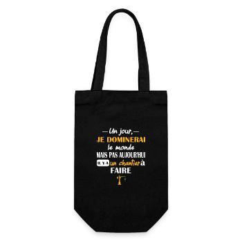 Un jour je dominerai le monde t-shirt grutier - Sac à bouteille - noir - Devant