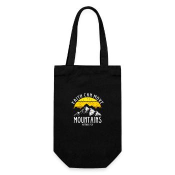 Faith can move Mountains, christliches Geschenk. - Geschenkbeutel für Flaschen - Schwarz - Vorne