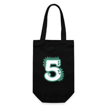 Number 5 - Gift Bag for Bottles - black - Front