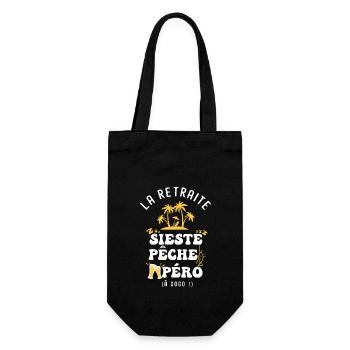 pêcheur humour retraite sieste pêche apéro - Sac à bouteille - noir - Devant