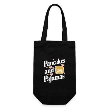 Pancakes Frühstück Essen Pancake - Geschenkbeutel für Flaschen - Schwarz - Vorne