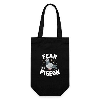 Taube Tauben Tier Vogel - Geschenkbeutel für Flaschen - Schwarz - Vorne