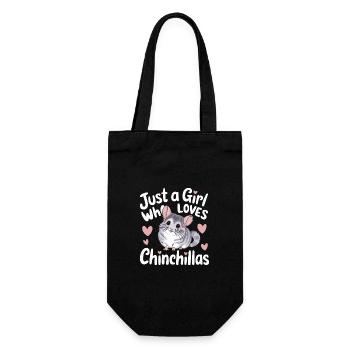 Chinchilla Chinchillas Maus - Geschenkbeutel für Flaschen - Schwarz - Vorne
