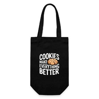Cookies Cookie Biscuits Biscuits Chocolate - Gift Bag for Bottles - black - Front