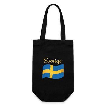 Die Flagge von Schweden Sverige - Geschenkbeutel für Flaschen - Schwarz - Vorne
