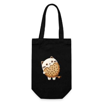 Chat biscuit kawaii aux pépites de chocolat - Sac à bouteille - noir - Devant