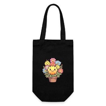 Joli bouquet kawaii - Sac à bouteille - noir - Devant
