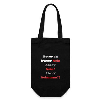 Before You Ask NO Statement Funny Sayings - Gift Bag for Bottles - black - Front