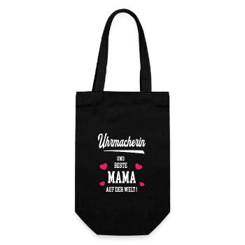 Uhrmacherin Beste Mama Muttertag Geburtstag - Geschenkbeutel für Flaschen - Schwarz - Vorne
