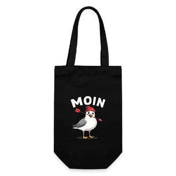Moin Möwe Dart Darts - Geschenkbeutel für Flaschen - Schwarz - Vorne