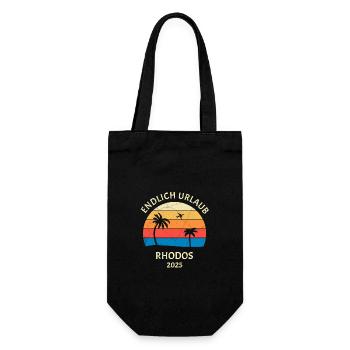 Rhodos Urlaub 2025 Griechenland Reise - Geschenkbeutel für Flaschen - Schwarz - Vorne