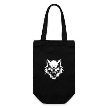 Wildes Wolfsgebrüll - Geschenkbeutel für Flaschen - Schwarz - Vorne