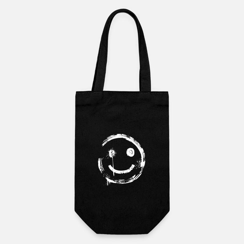 Spray Graffiti Smiley Grunge - Gift Bag for Bottles - black