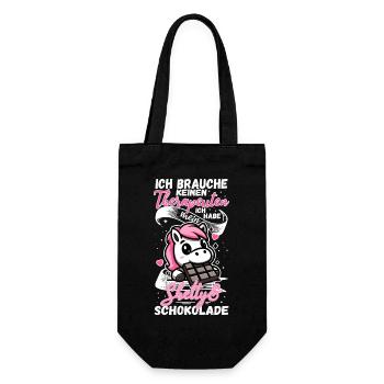Lustiger Pferde Spruch Therapeut Shetty Pony - Geschenkbeutel für Flaschen - Schwarz - Vorne