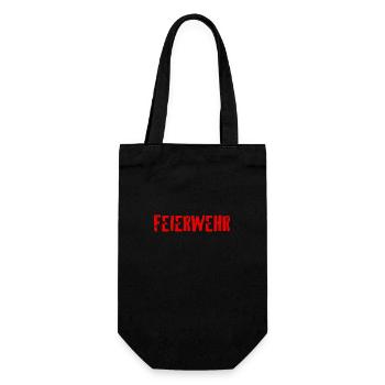 Feiern mit der Feuerwehr - Geschenkbeutel für Flaschen - Schwarz - Vorne