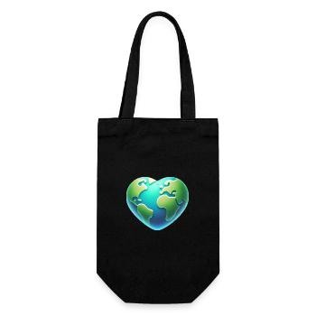 Éco-conception de la Terre en forme de cœur - Sac à bouteille - noir - Devant