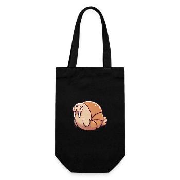 croissant morse mignon dessin animé - Sac à bouteille - noir - Devant