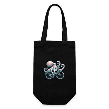 Oktopus Reitrad Vintage Style - Geschenkbeutel für Flaschen - Schwarz - Vorne