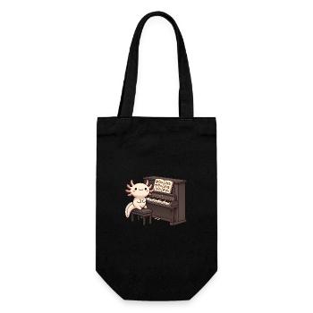 Adorable Axolotl Piano Player Design - Gift Bag for Bottles - black - Front