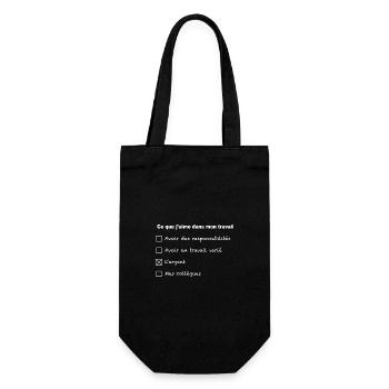 J'aime mon travail humour collègues - Sac à bouteille - noir - Devant