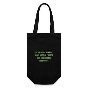 Im Wald gibt es keine WLAN, bessere Verbindung - Geschenkbeutel für Flaschen - Schwarz - Vorne