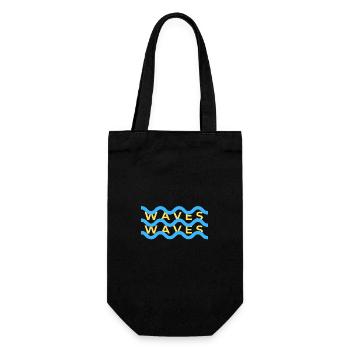 Waves Wellen Surferlook Design - Geschenkbeutel für Flaschen - Schwarz - Vorne