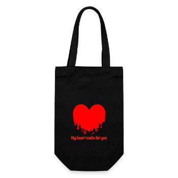 Mon cœur fond pour toi - Sac à bouteille - noir - Devant