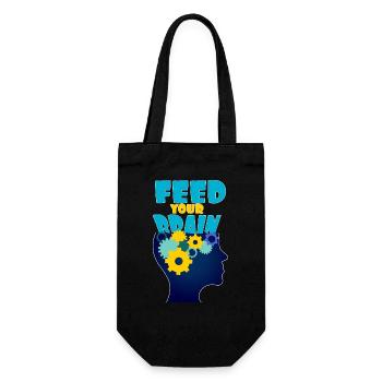 Feed your brain - füttere Dein Gehirn - Gift Bag for Bottles - black - Front