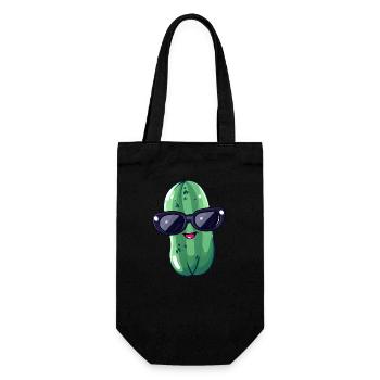 Cornichon kawaii frais avec lunettes de soleil – Drôle - Sac à bouteille - noir - Devant