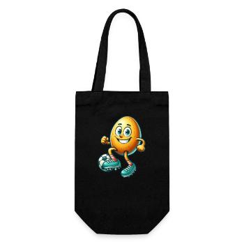 Osterei Fußball Design, Fußballer Ostern - Geschenkbeutel für Flaschen - Schwarz - Vorne
