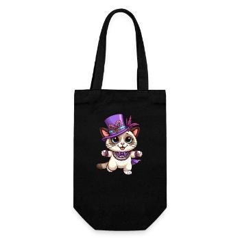 Siamese Cat Mardi Gras Comic Cute - Gift Bag for Bottles - black - Front