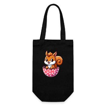 Écureuil mignon avec conception de bande dessinée d’oeuf de Pâques - Sac à bouteille - noir - Devant