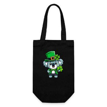 Süßer Koala St. Patricks Day Cartoon - Geschenkbeutel für Flaschen - Schwarz - Vorne