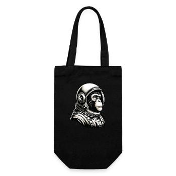 Nachdenklicher Affen-Astronaut Kosmos - Geschenkbeutel für Flaschen - Schwarz - Vorne