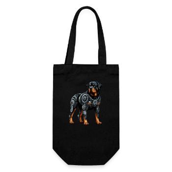 Rottweiler Cyborg Robot Futuristic - Gift Bag for Bottles - black - Front