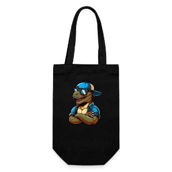 T-Rex dino cool avec des lunettes de soleil drôle - Sac à bouteille - noir - Devant