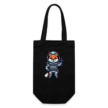 Astronaut Fox Space Cosmonaut Universe - Gift Bag for Bottles - black - Front