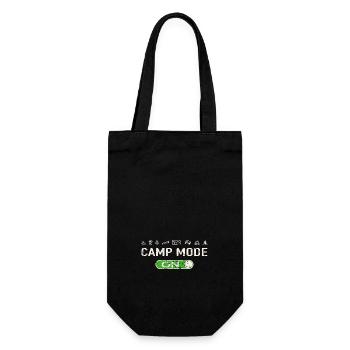 Camp Mode ON - Geschenkbeutel für Flaschen - Schwarz - Vorne