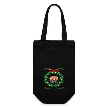 UGGLY HAPPY WINTER CAMPER - Gift Bag for Bottles - black - Front