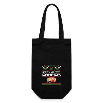 UGGLY HAPPY WINTER CAMPER - Gift Bag for Bottles - black - Front