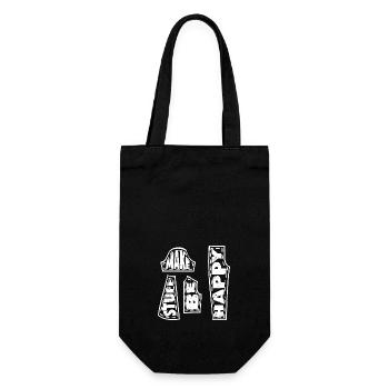 MAKE STUFF BE HAPPY - Gift Bag for Bottles - black - Front